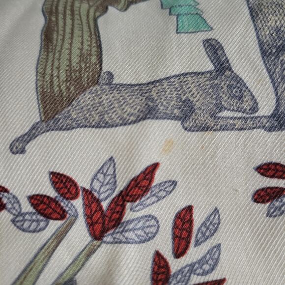 Vintage Hermes Alphabet Polo Top Beige Print Silk Scarf Knit Annie Faivre Small - Picture 12 of 16